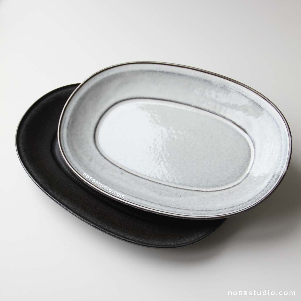Handcraft Earthenware Deep Oval Plate