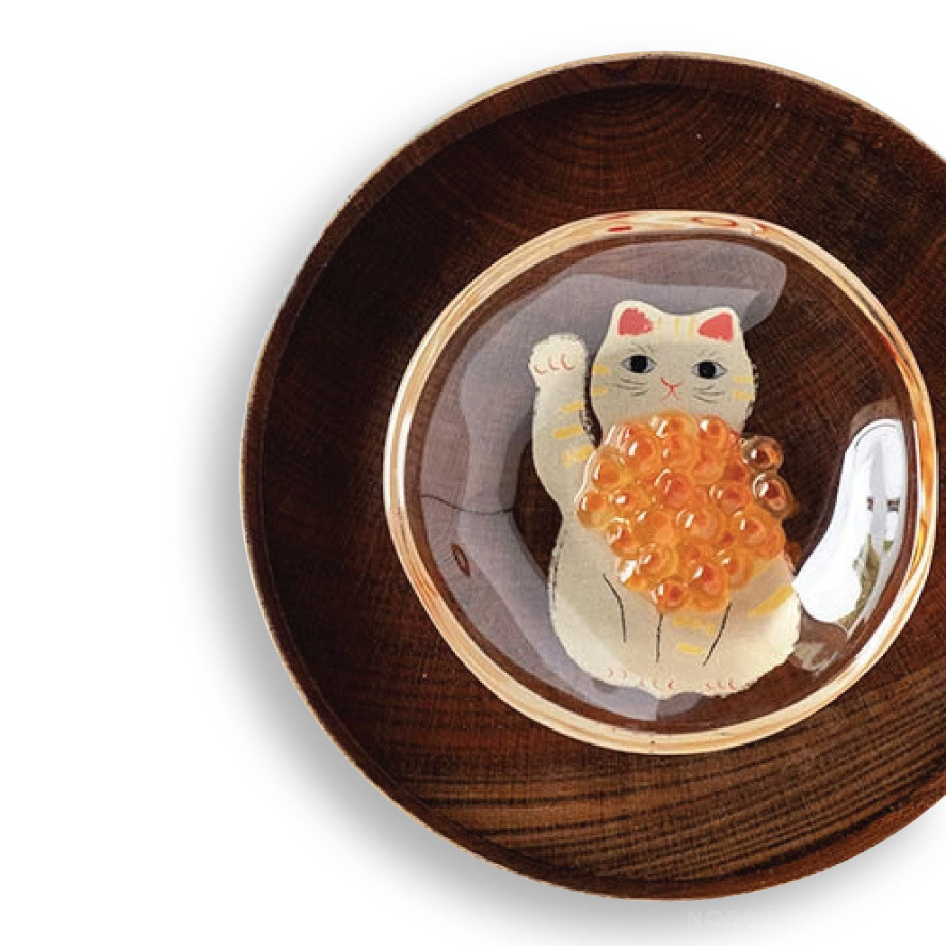 Medetamono Lucky Cat Mini Glass Plates