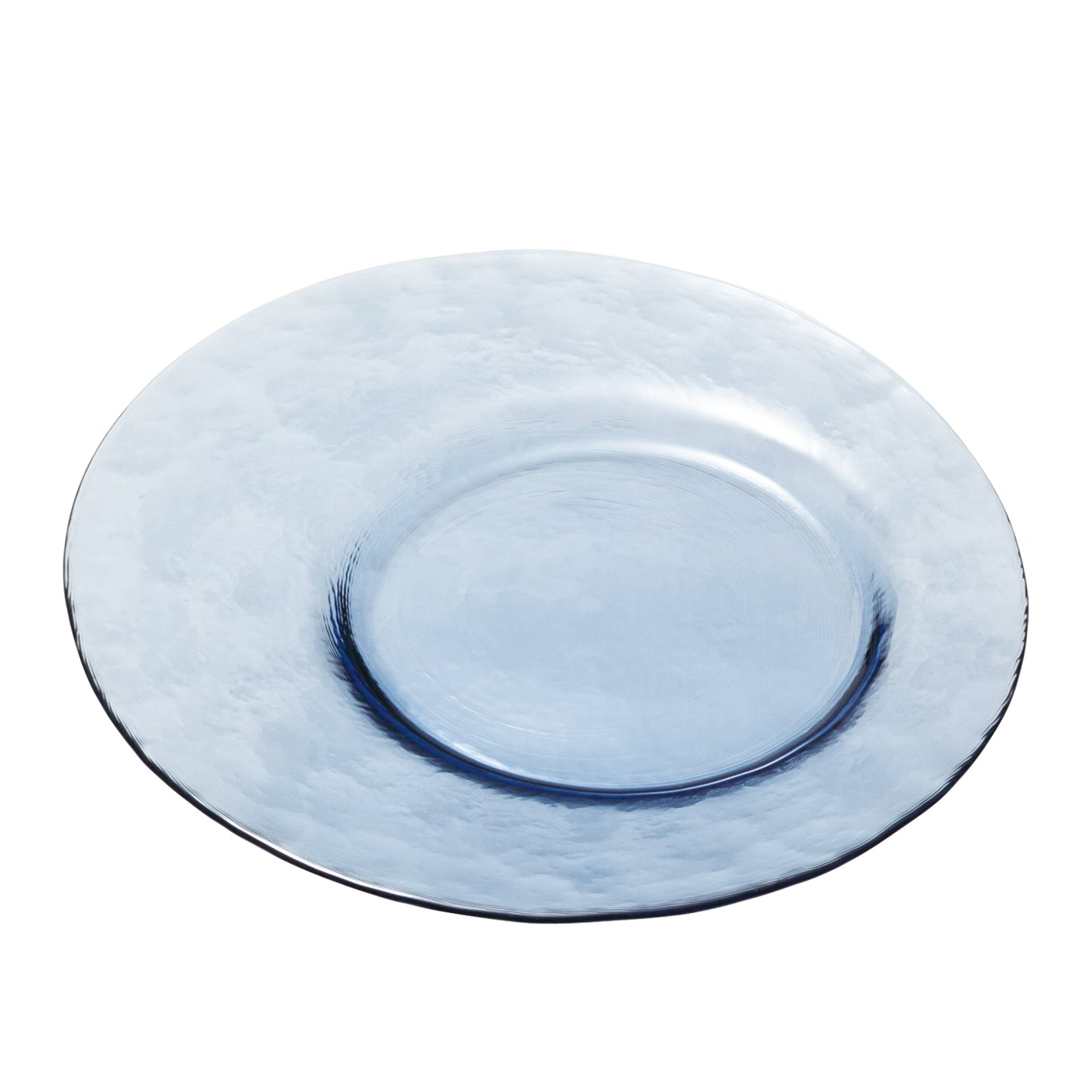 Toyo-Sasaki Handcraft Glass Plate — Blue