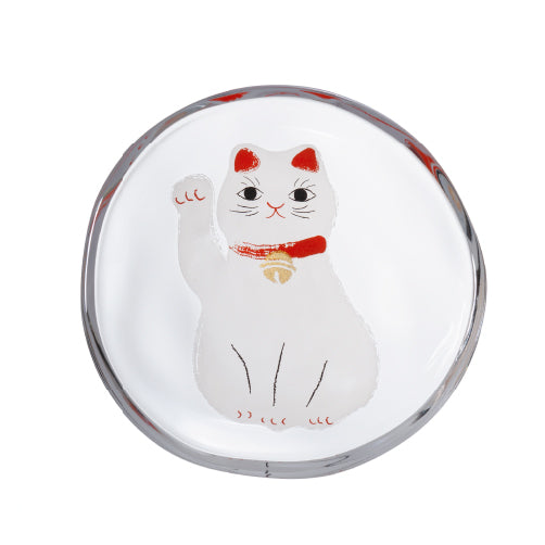 Medetamono Lucky Cat Mini Glass Plates