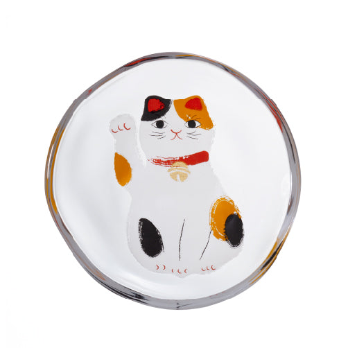 Medetamono Lucky Cat Mini Glass Plates