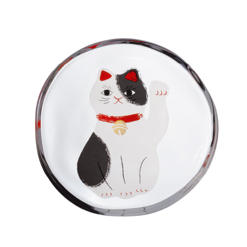 Medetamono Lucky Cat Mini Glass Plates