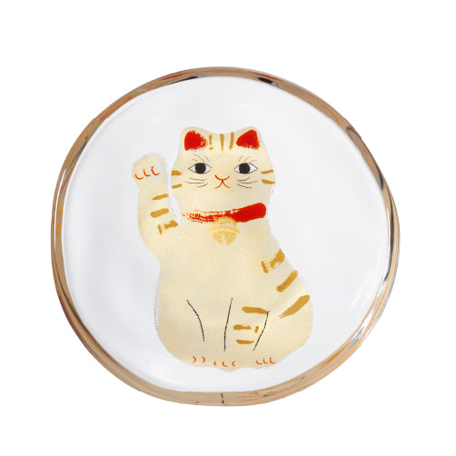 Medetamono Lucky Cat Mini Glass Plates