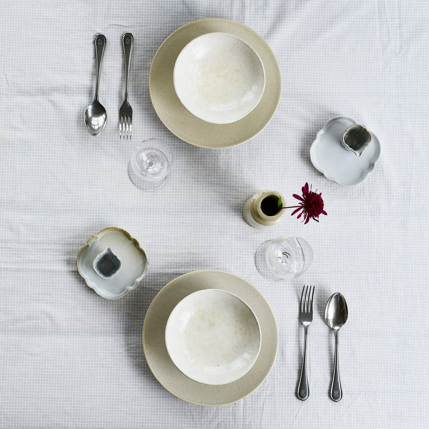 Cotton Gauze Check Tablecloth 140cm x 200cm