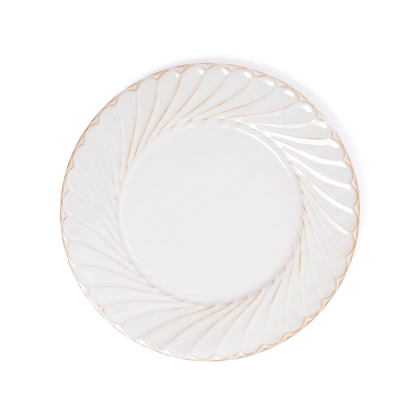 Vintage Style Ruffled Edge Ceramic Plate