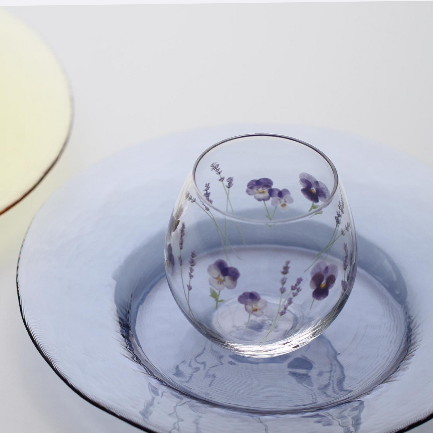 Toyo-Sasaki Handcraft Glass Plate — Blue