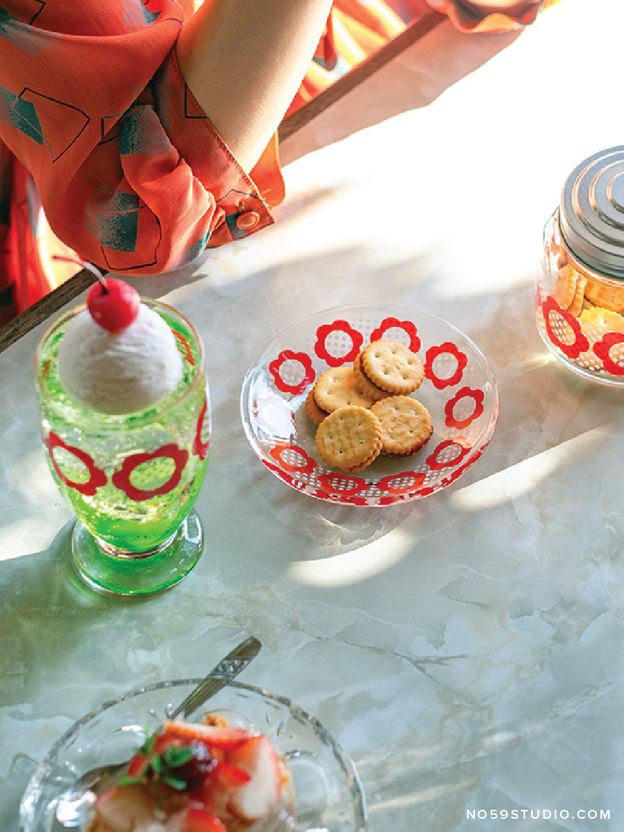 【Limited Edition】Aderia Retro Ruby Garden Tumbler with Stand