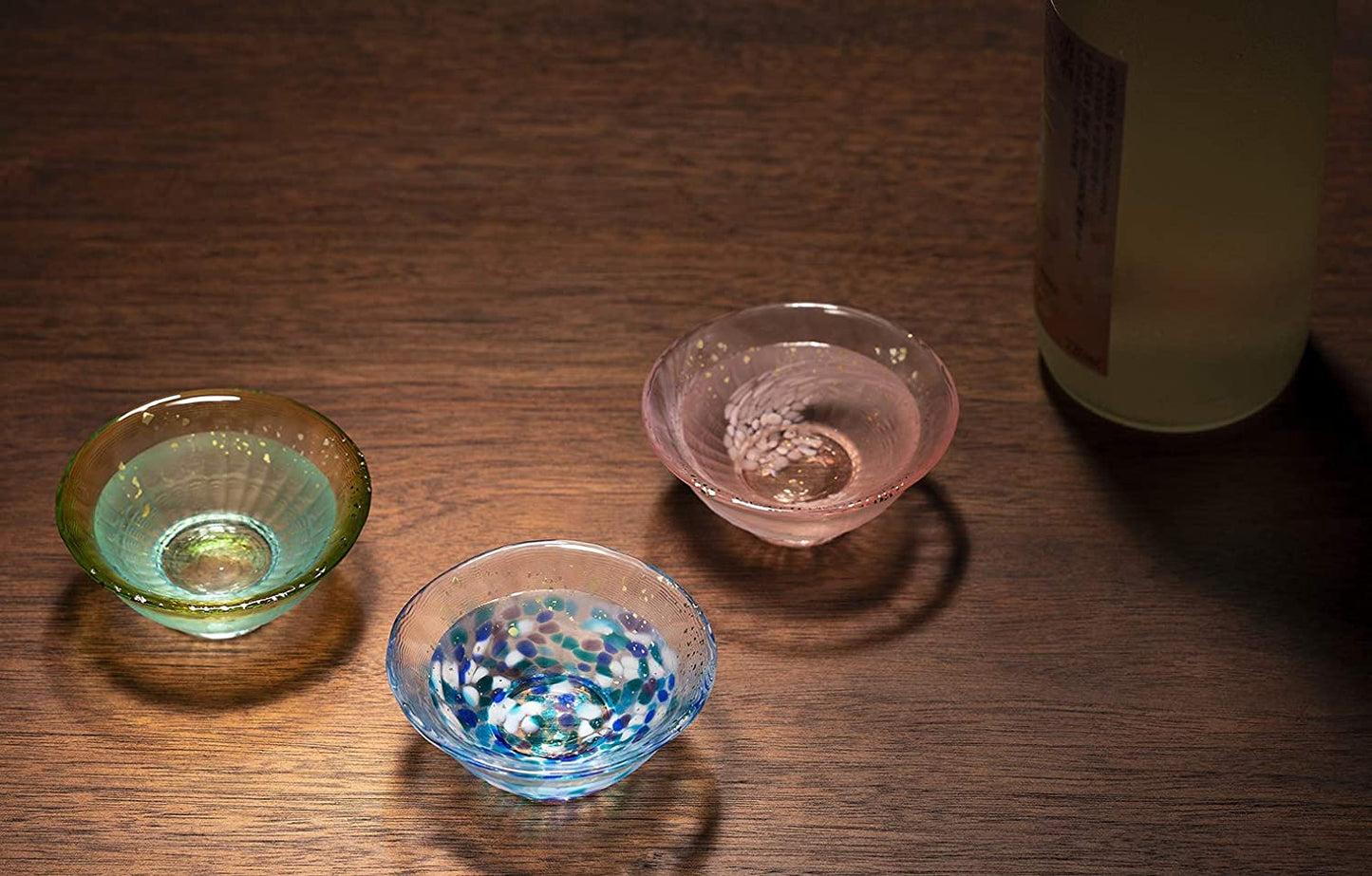 Tsugaru Vidro KINSAI Sake & Tea Glass with Wooden Gift Box