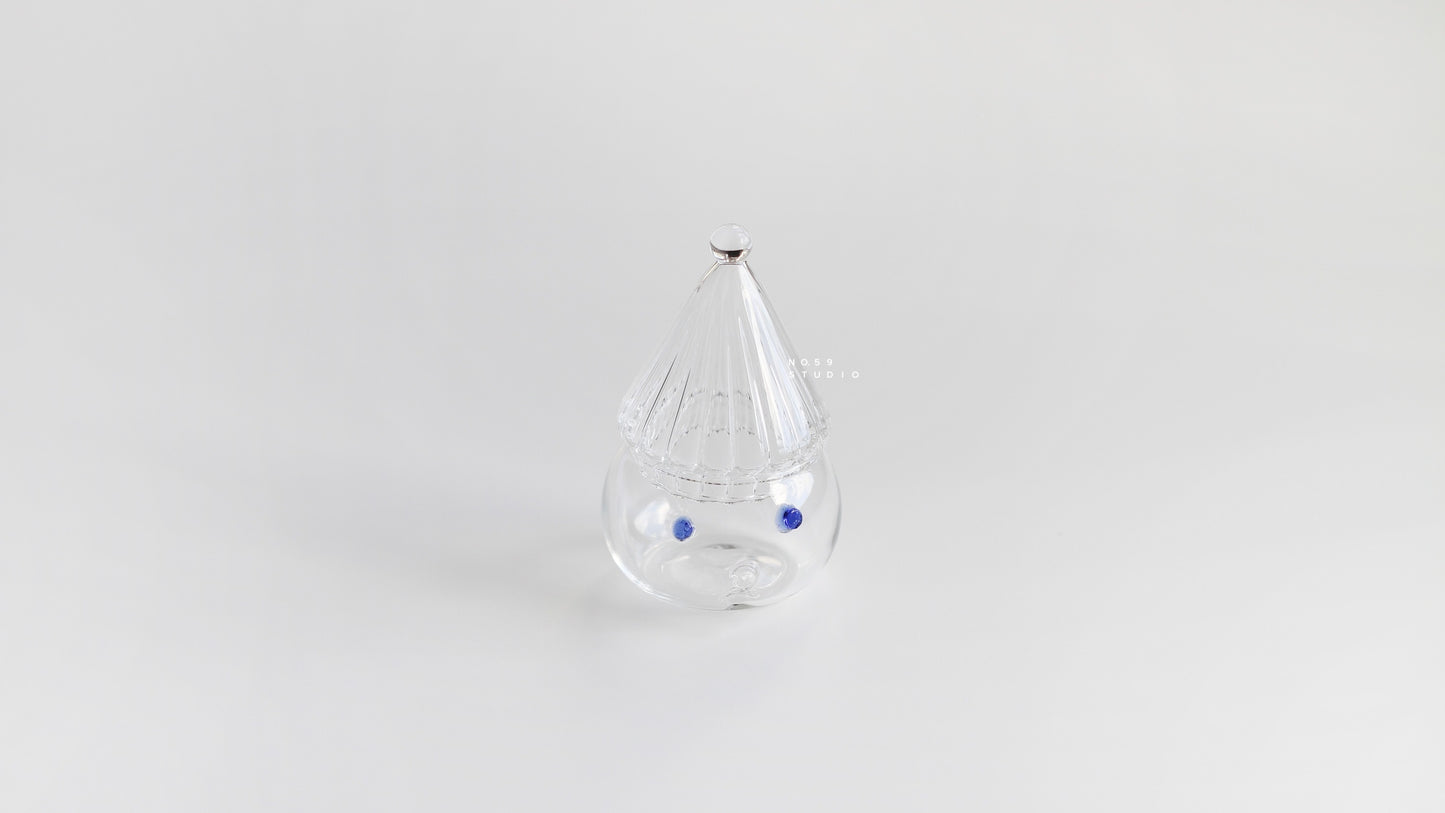 Handmade Glass Christmas Elf Mini Container