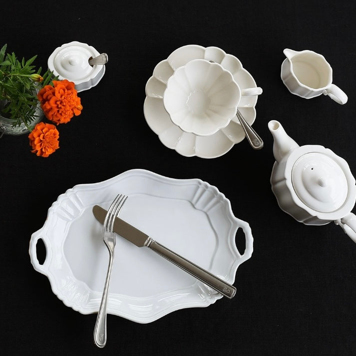 French-Inspired Oval Serving Plate with Handles