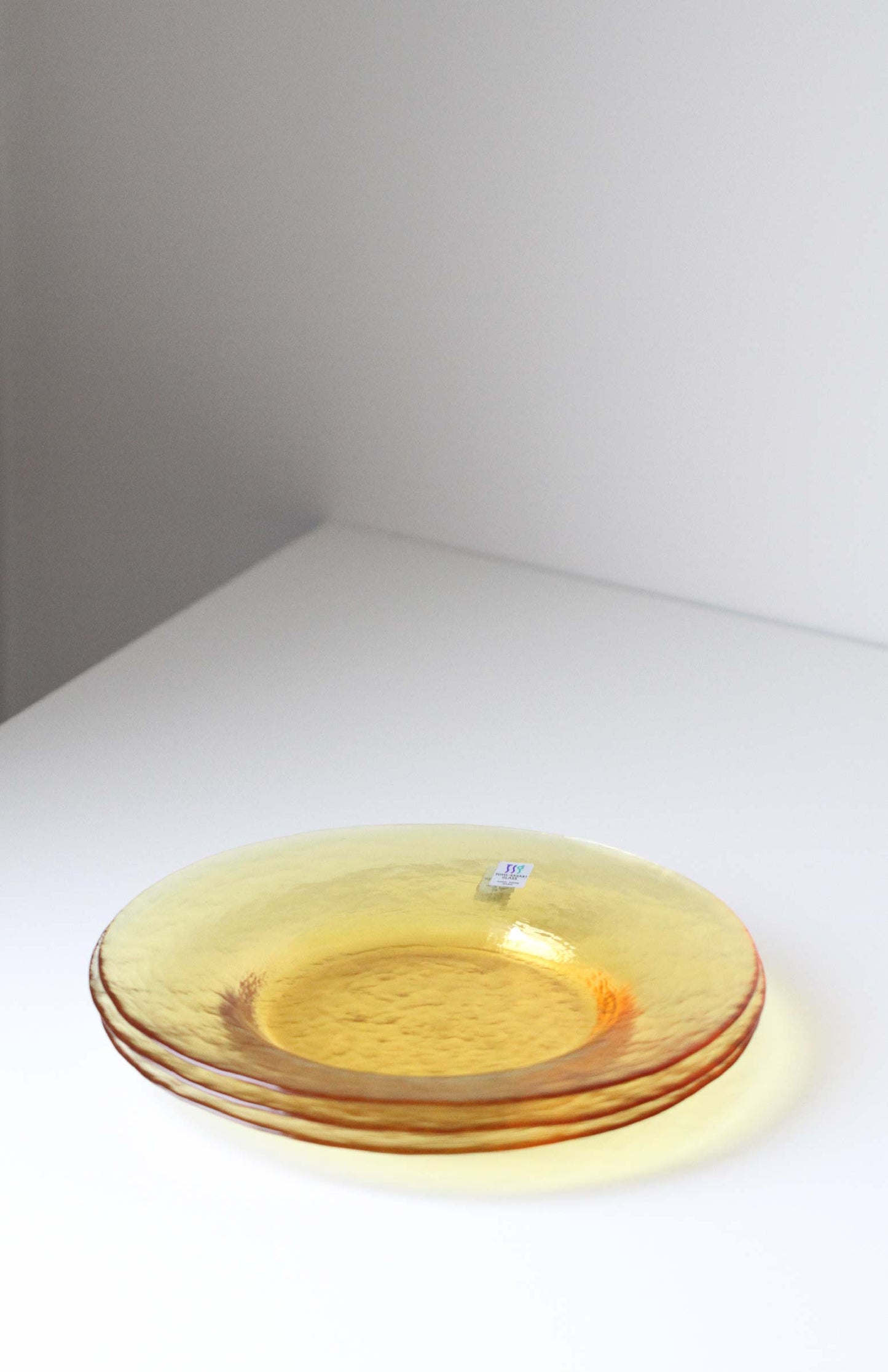 Toyo-Sasaki Handcraft Glass Plate — Yellow