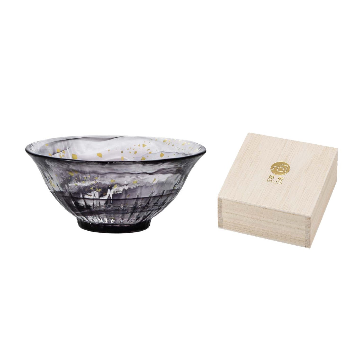 Tsugaru Vidro KINSAI Sake & Tea Glass with Wooden Gift Box
