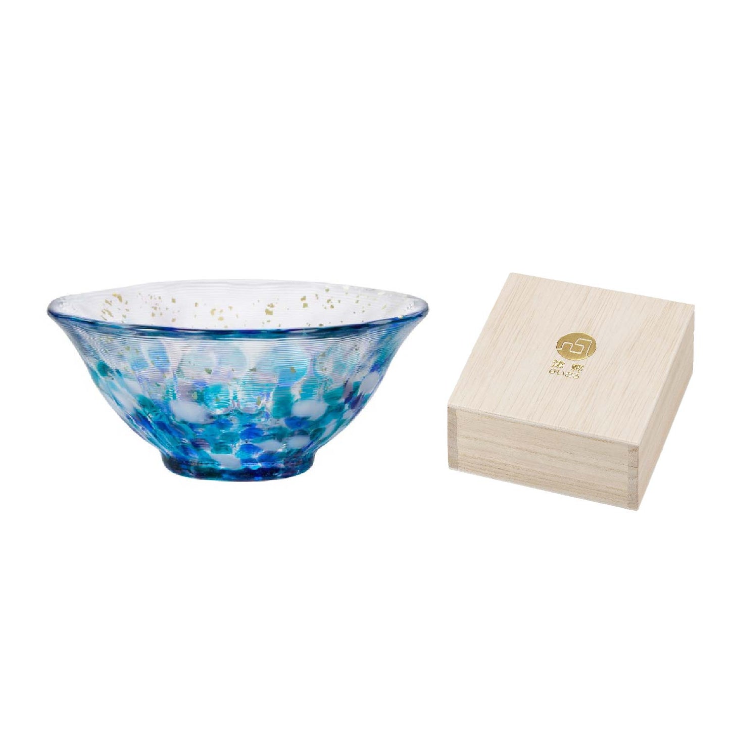 Tsugaru Vidro KINSAI Sake & Tea Glass with Wooden Gift Box