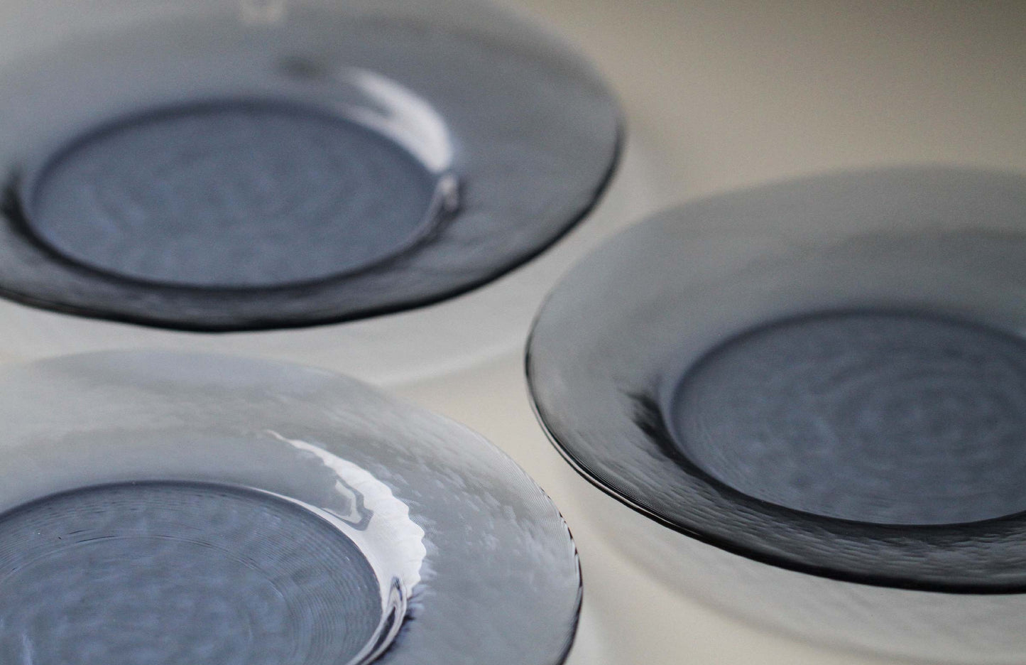 Toyo-Sasaki Handcraft Glass Plate — Blue