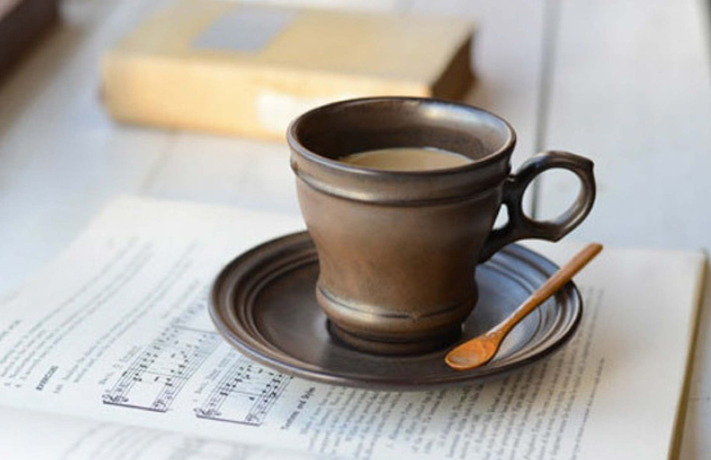 Brulot Cup and Saucer Set — Brown