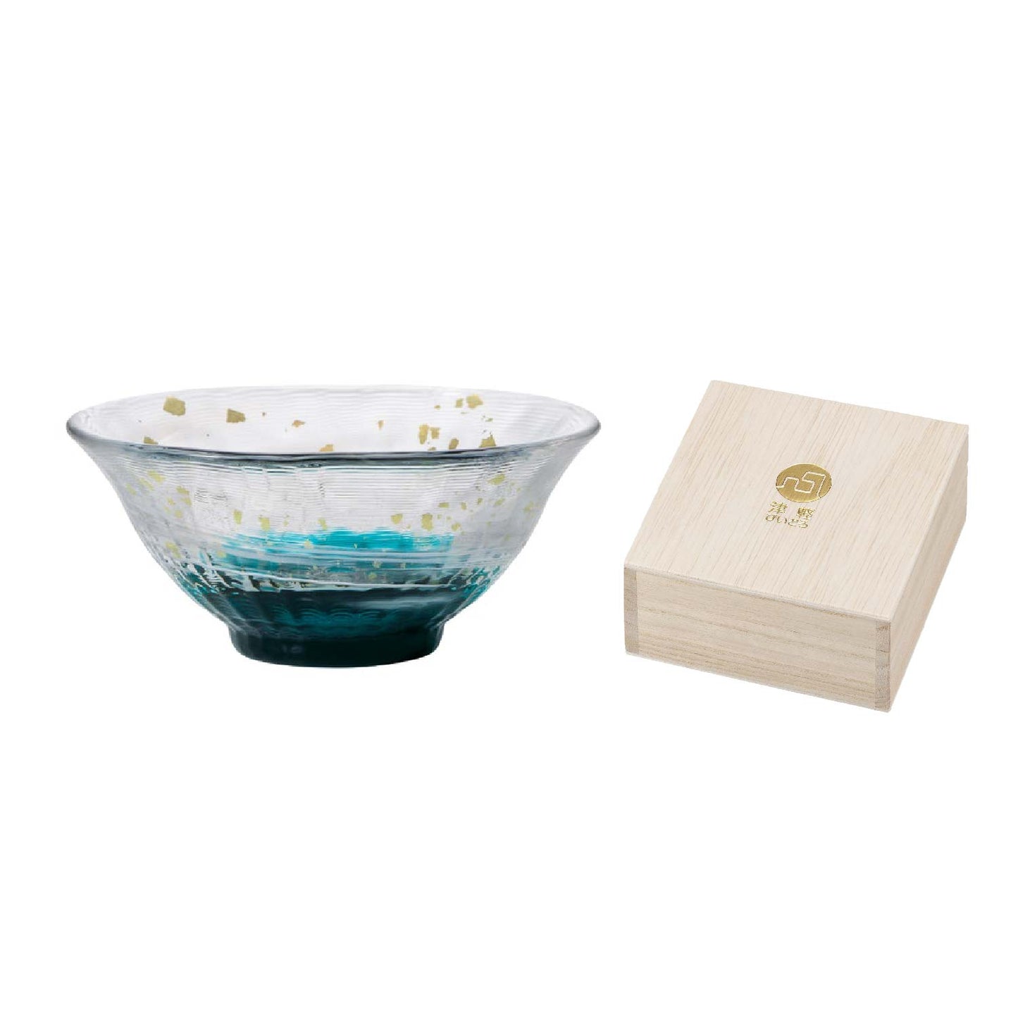 Tsugaru Vidro KINSAI Sake & Tea Glass with Wooden Gift Box