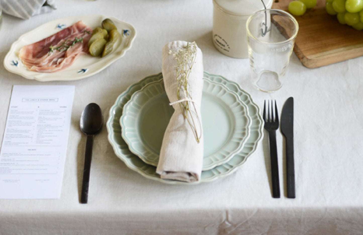 Pomponner Dinner Plate Set — Light Blue
