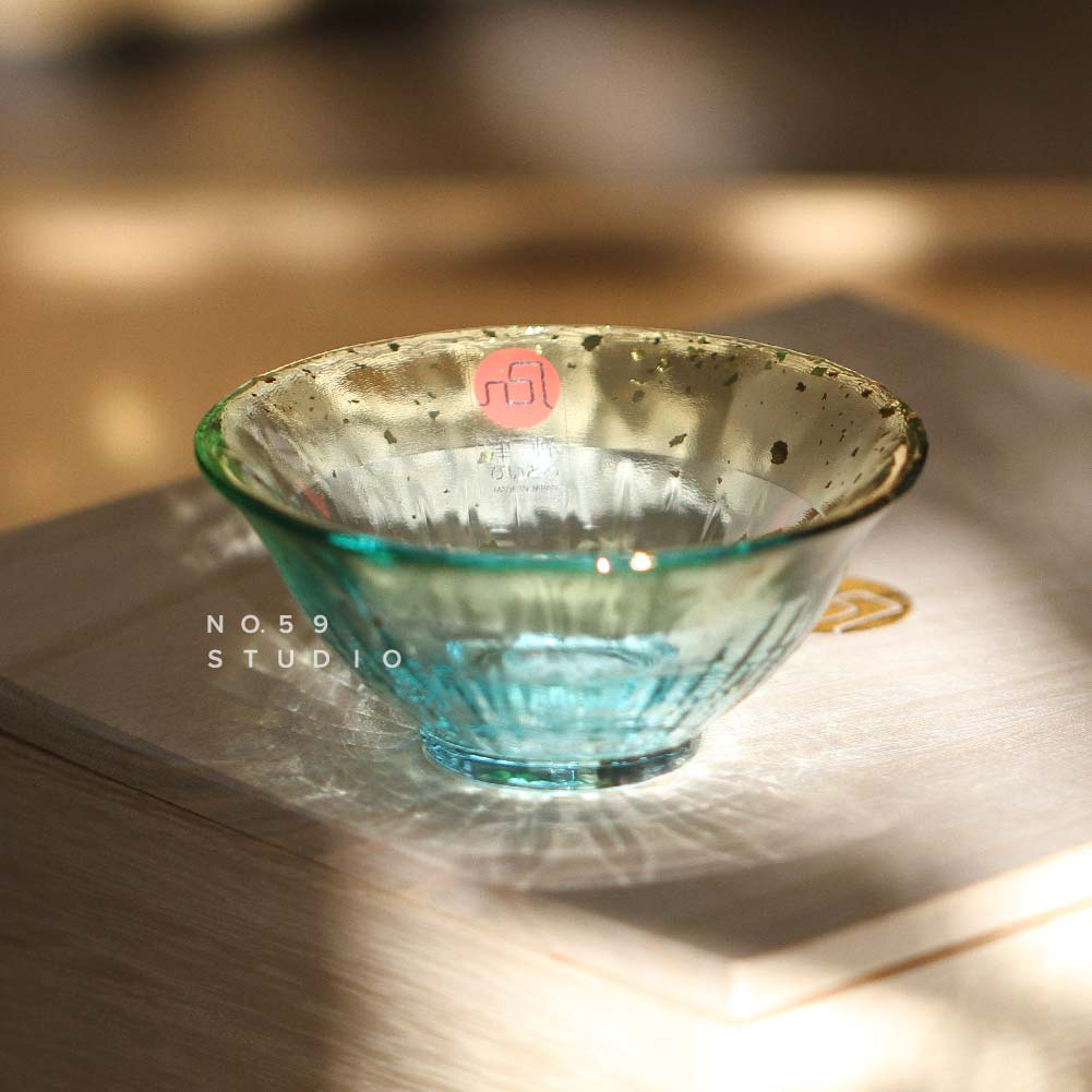 Tsugaru Vidro KINSAI Sake & Tea Glass with Wooden Gift Box