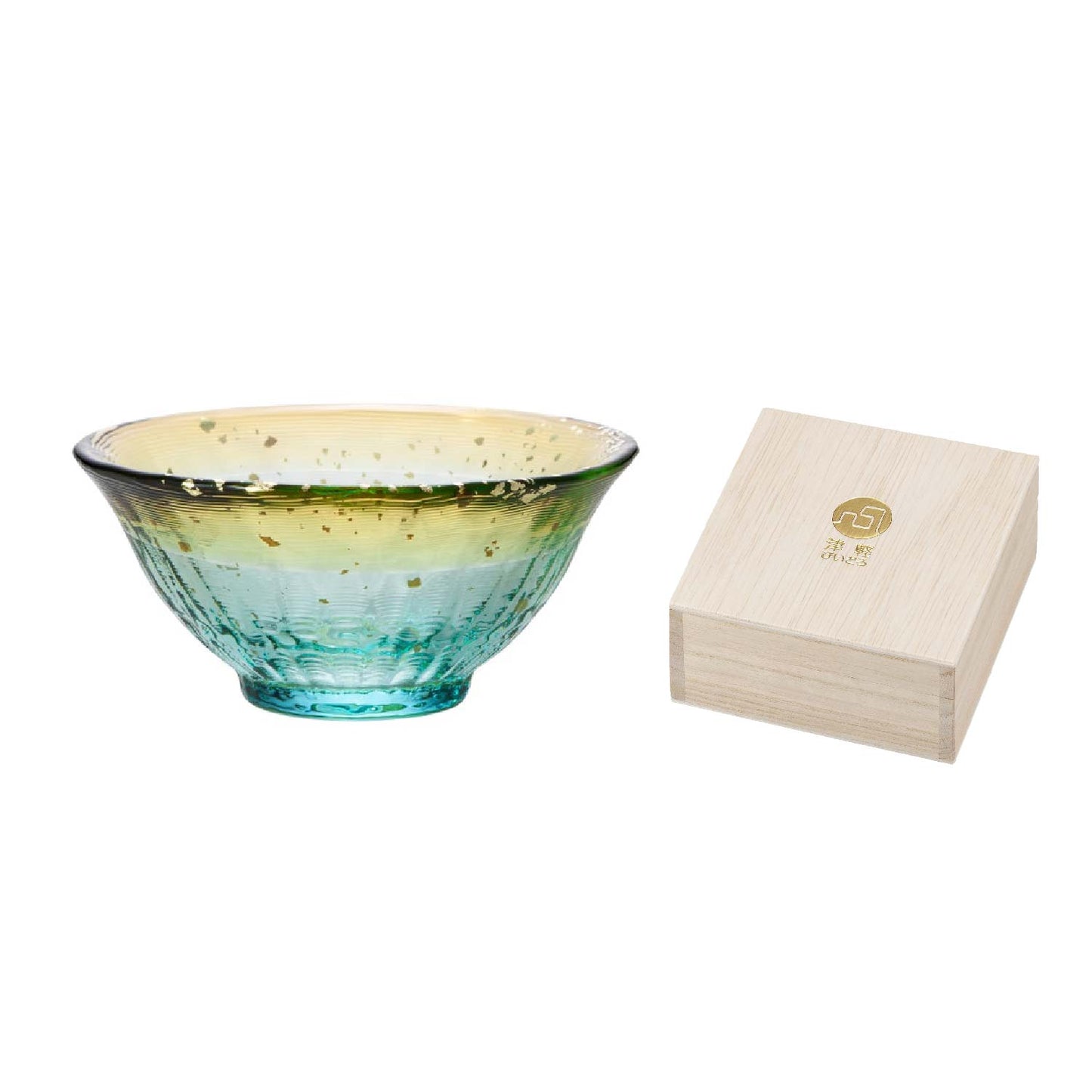Tsugaru Vidro KINSAI Sake & Tea Glass with Wooden Gift Box