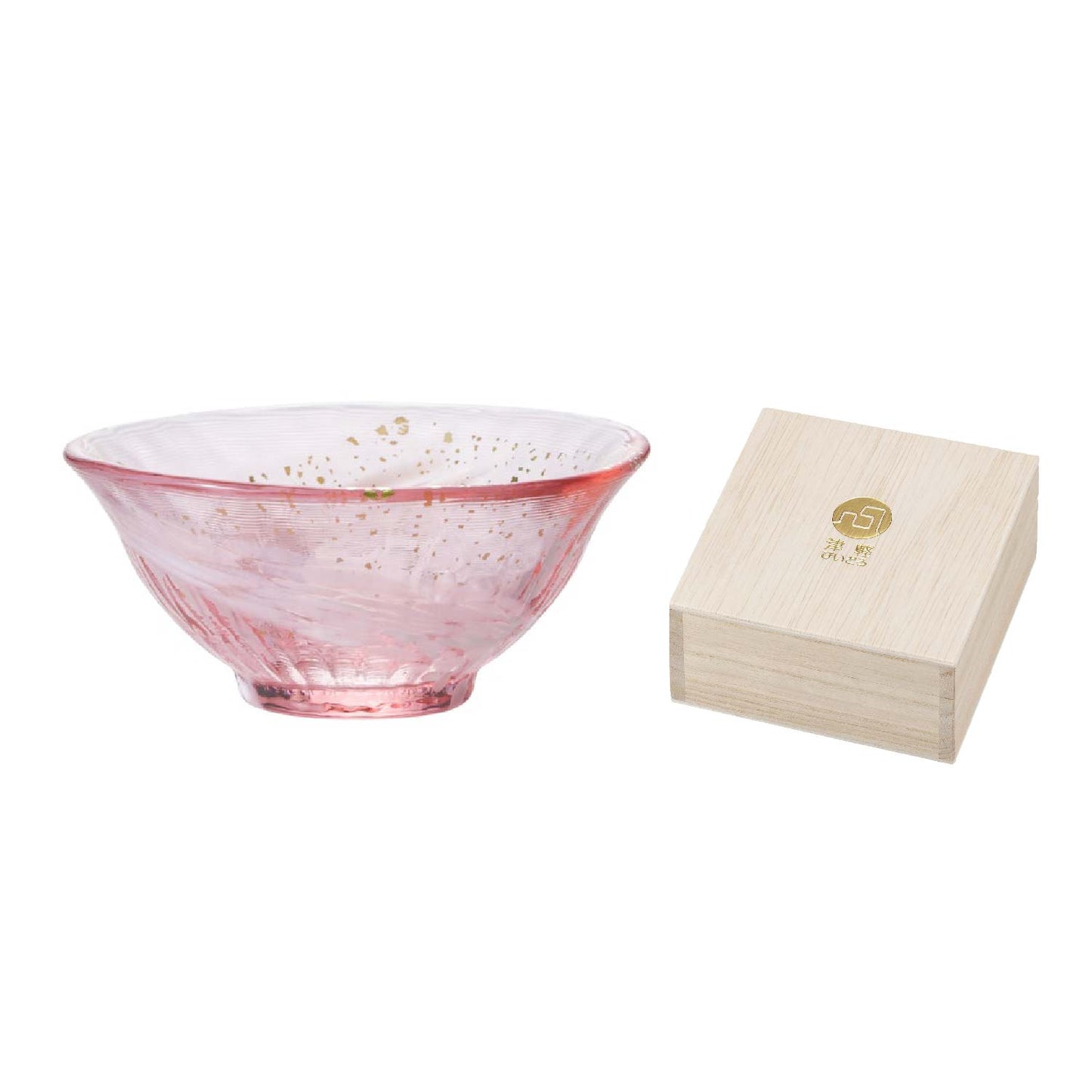 Tsugaru Vidro KINSAI Sake & Tea Glass with Wooden Gift Box