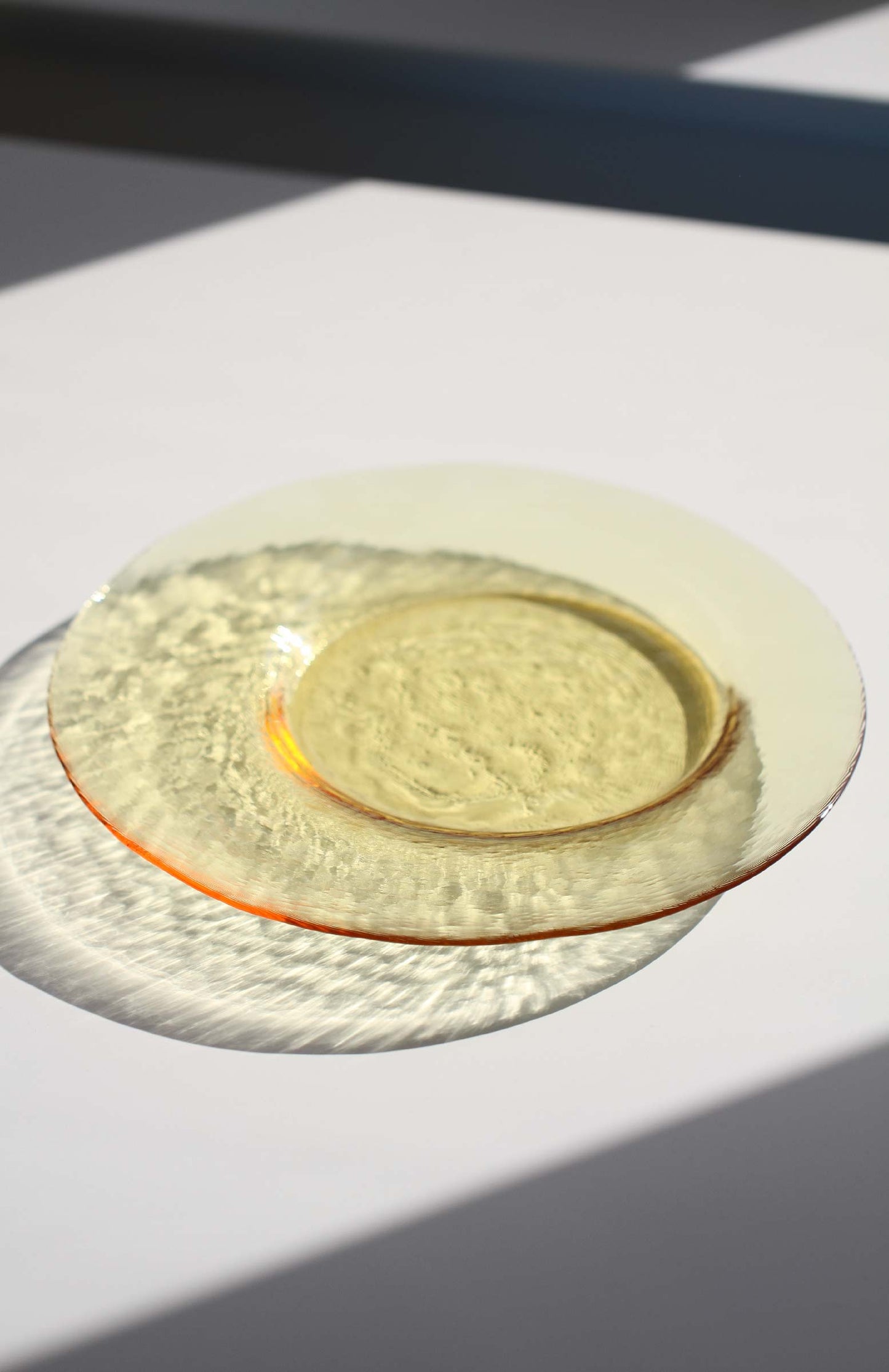 Toyo-Sasaki Handcraft Glass Plate — Yellow