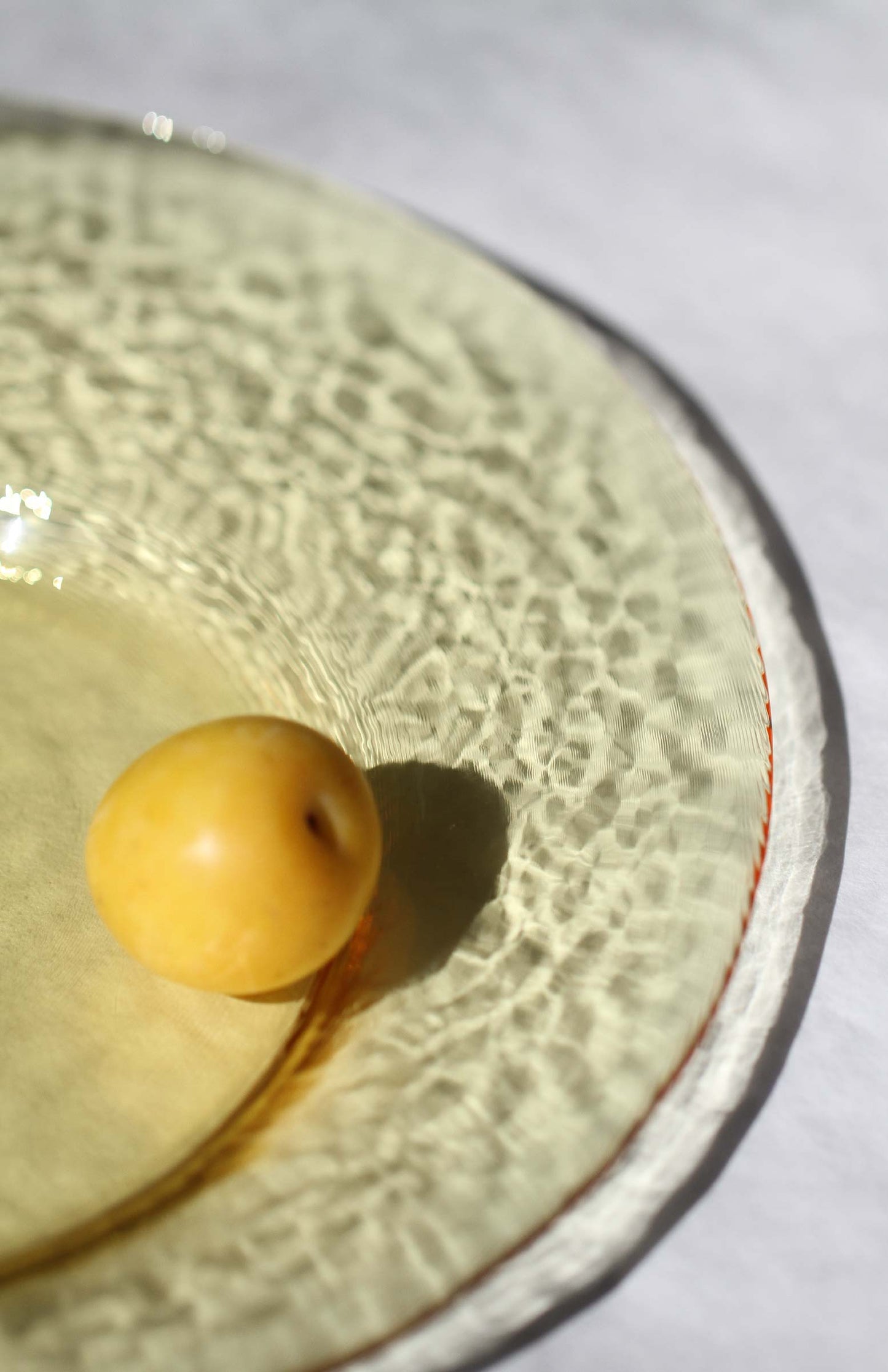 Toyo-Sasaki Handcraft Glass Plate — Yellow