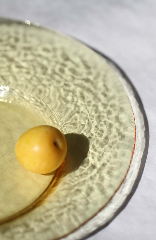 Toyo-Sasaki Handcraft Glass Plate — Yellow