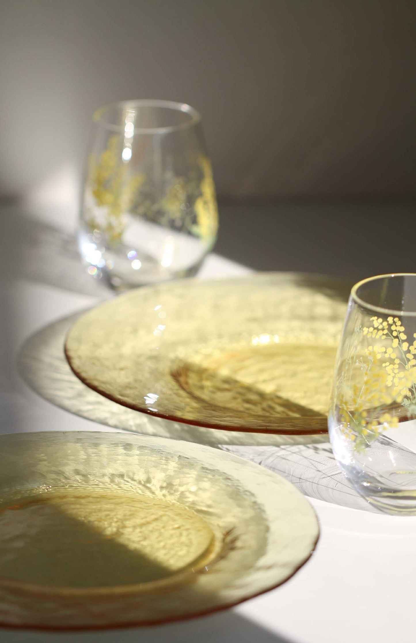 Toyo-Sasaki Handcraft Glass Plate — Yellow