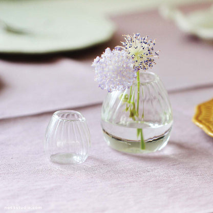 Handmade Glass Milk Pitcher / Mini Vase Set