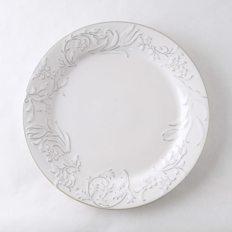 Vintage Style Botanical Wide Rim Dinner Plate