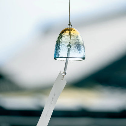 Handcrafted Japanese Glass Wind Chime — Moon White