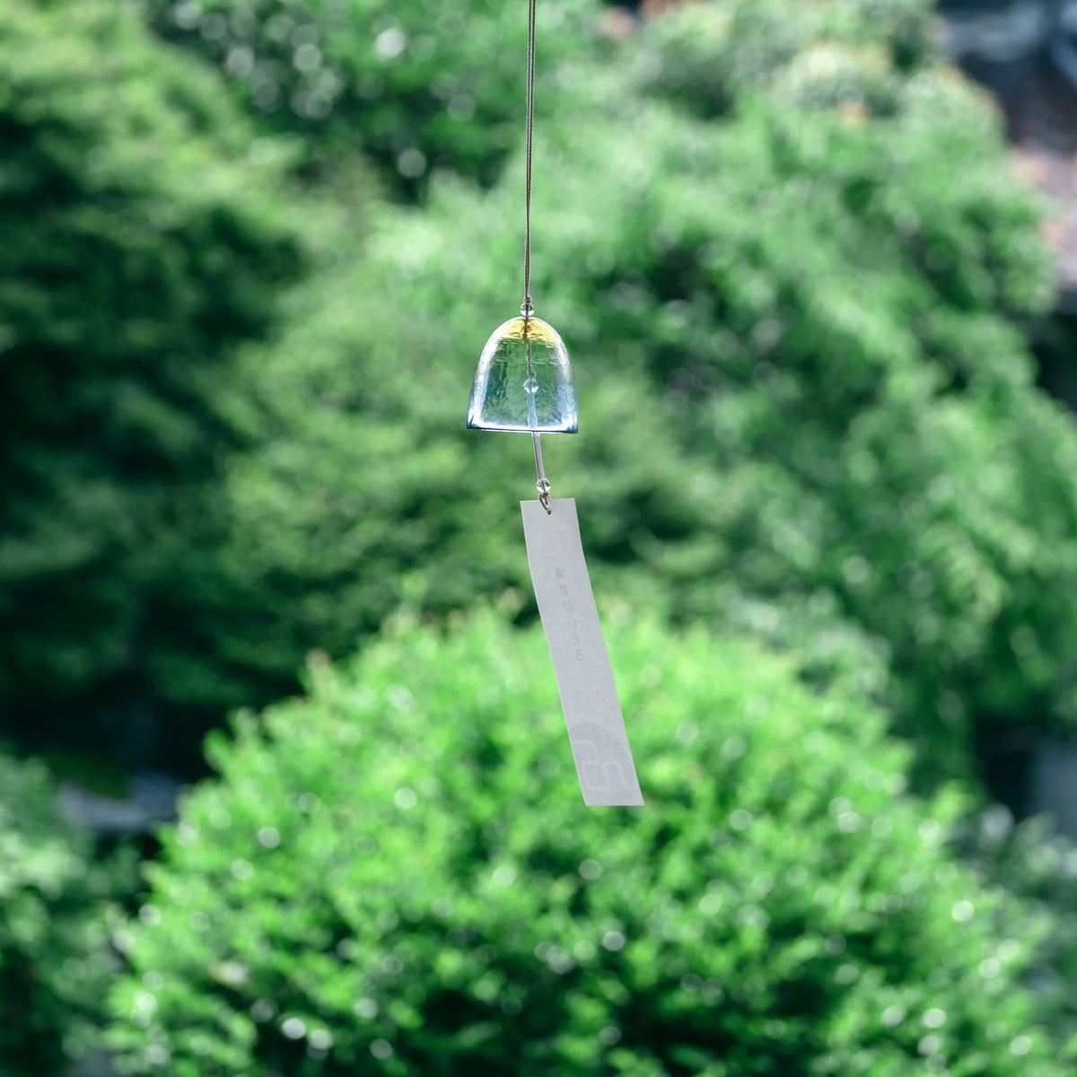 Handcrafted Japanese Glass Wind Chime — Moon White