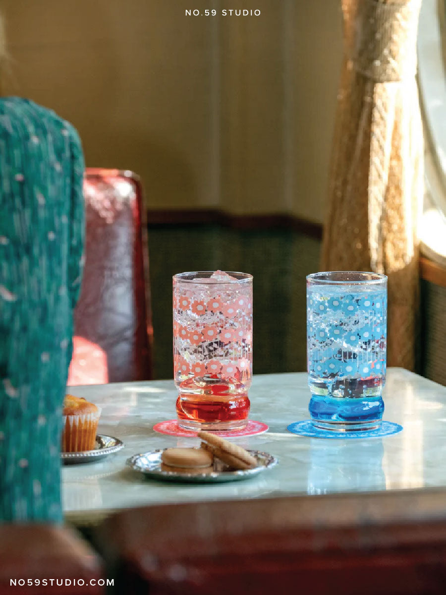 【Limited Edition】Aderia Retro Pair Glass Gift Set – Baby's Breath (Pink & Blue)