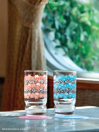 【Limited Edition】Aderia Retro Pair Glass Gift Set – Baby's Breath (Pink & Blue)