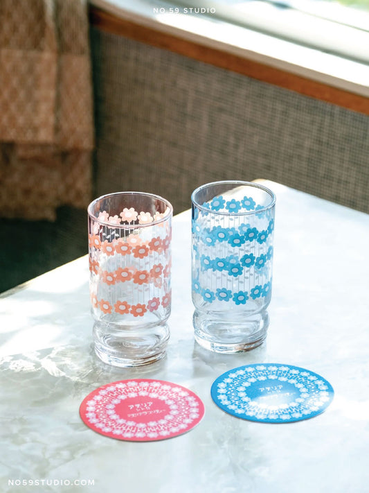 【Limited Edition】Aderia Retro Pair Glass Gift Set – Baby's Breath (Pink & Blue)