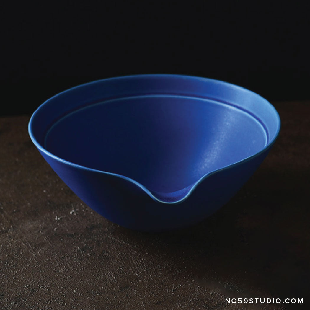 Sea Blue Lipped Serving Bowl