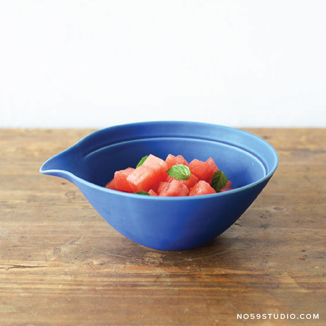 Sea Blue Lipped Serving Bowl