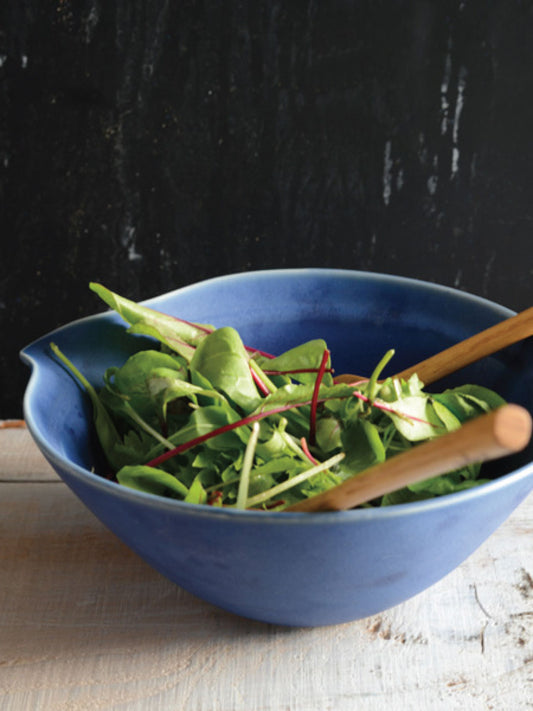 Sea Blue Lipped Serving Bowl