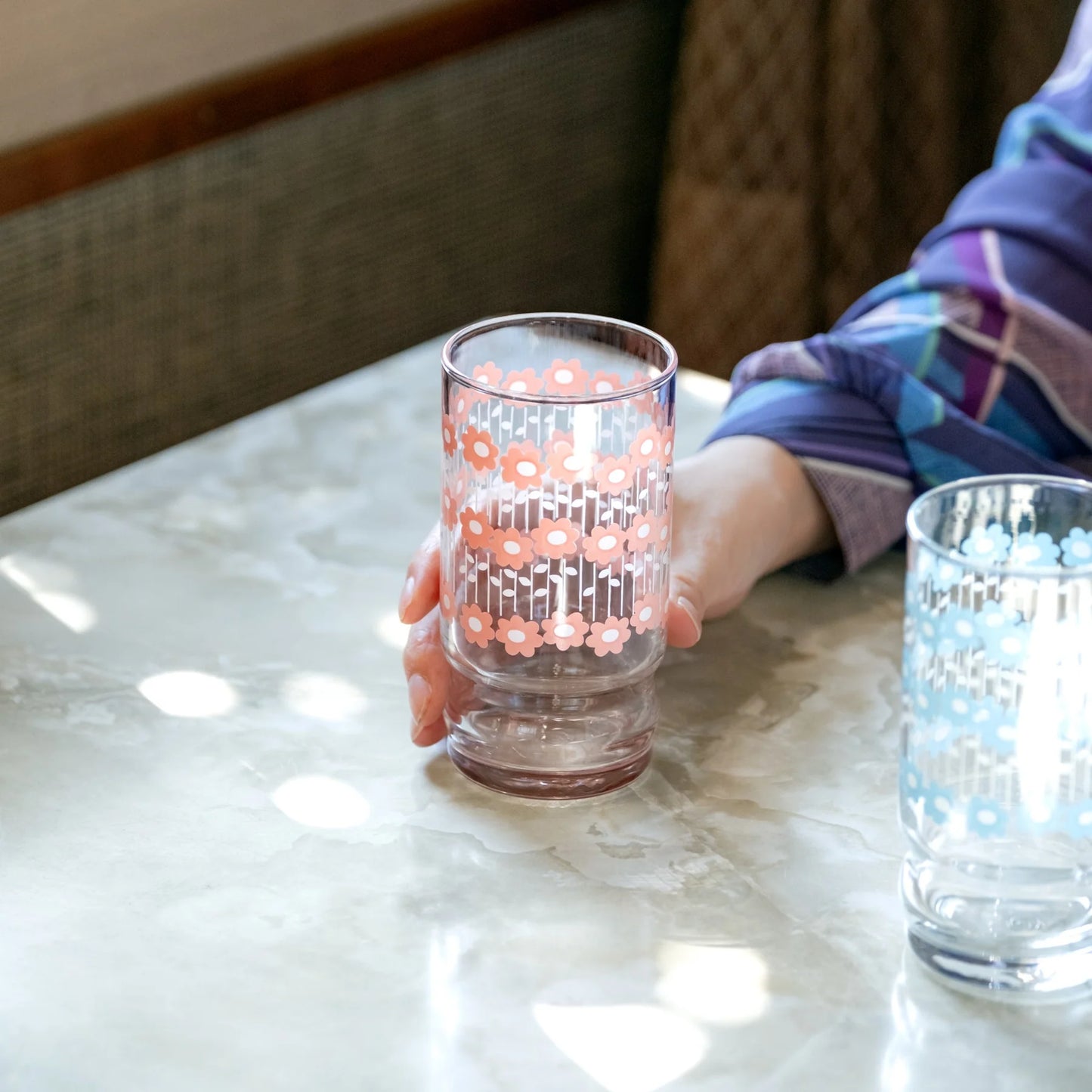 【Limited Edition】Aderia Retro Pair Glass Gift Set – Baby's Breath (Pink & Blue)