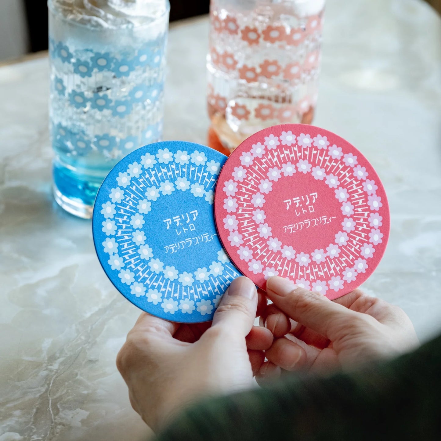 【Limited Edition】Aderia Retro Pair Glass Gift Set – Baby's Breath (Pink & Blue)