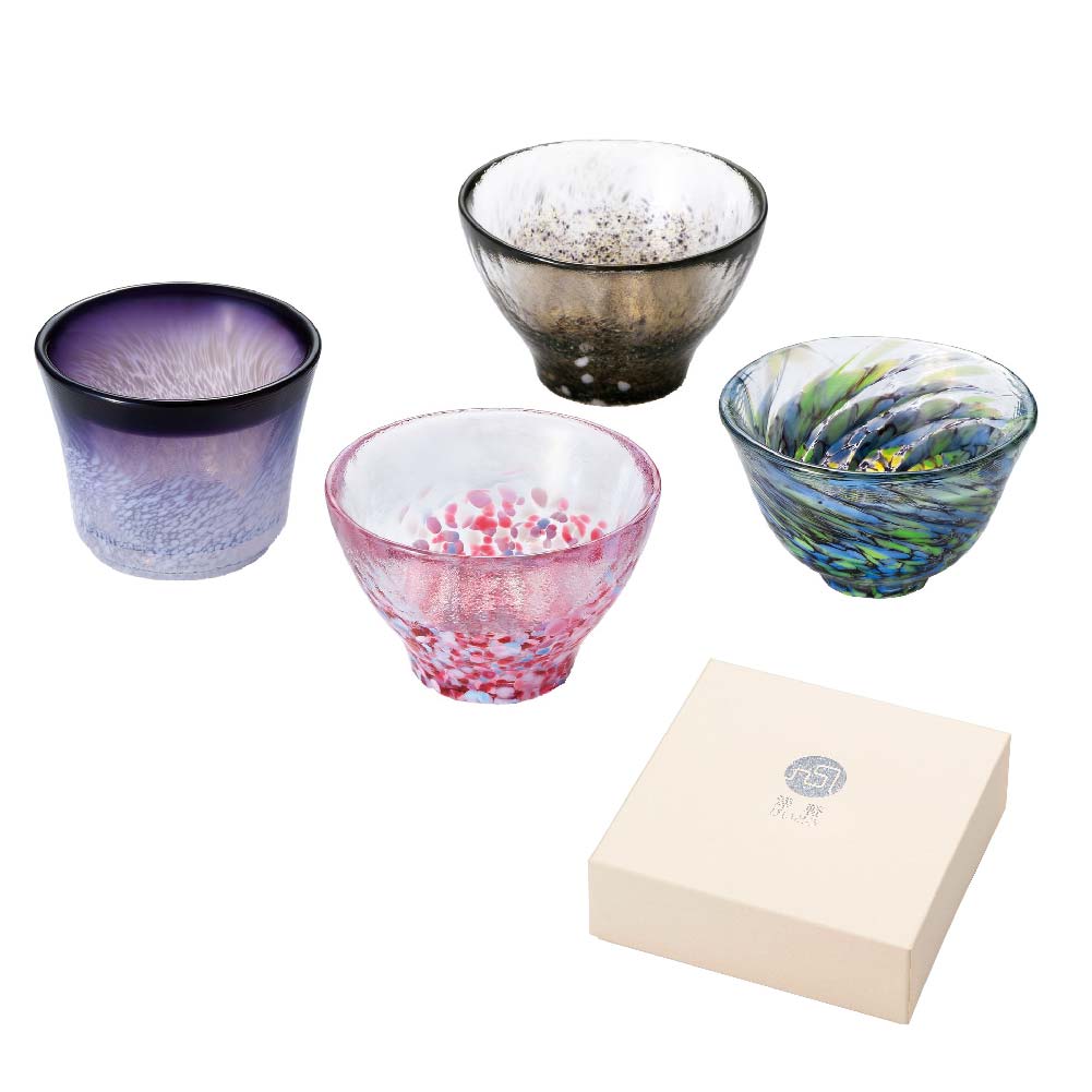 Tsugaru Vidro Fish of AOMORI Sake Glass Set