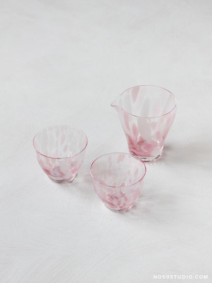 Tsugaru Vidro Fukura Sake Set - Sakura Blossoms