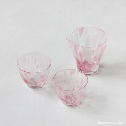 Tsugaru Vidro Fukura Sake Set - Sakura Blossoms