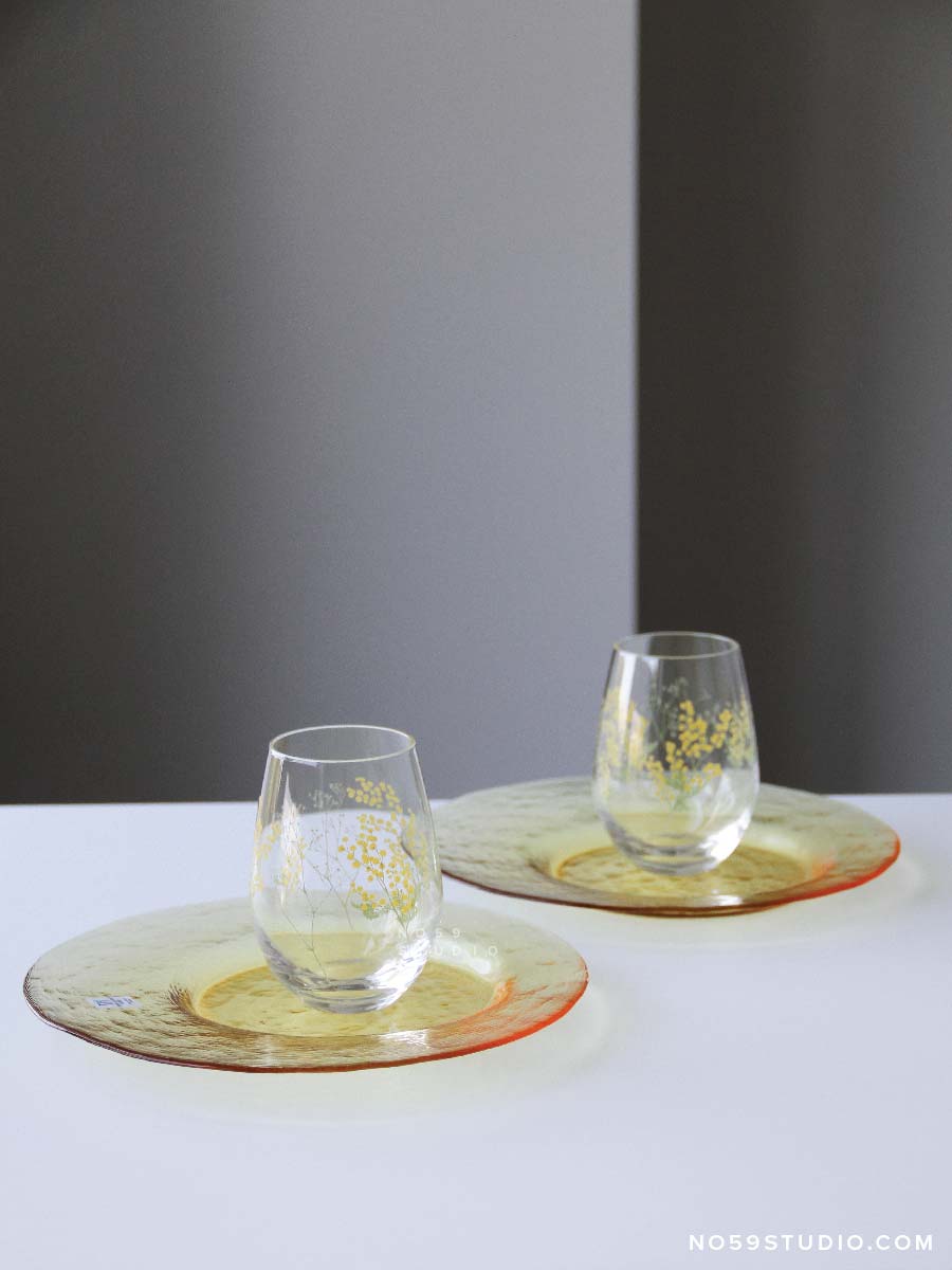 Language of Flower Glassware Gift Set for Two - Yellow