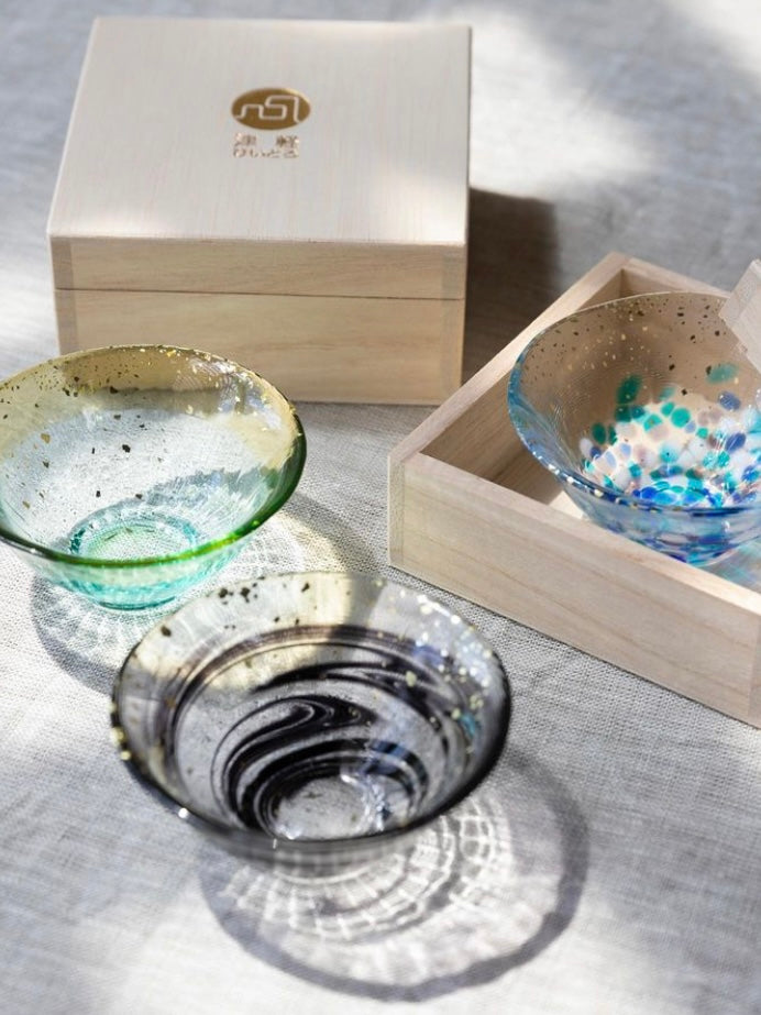 Tsugaru Vidro Gold Glass Sake/Tea Cups