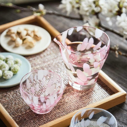 Tsugaru Vidro Fukura Sake Set - Sakura Blossoms