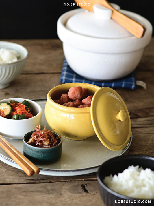 Mémé Rustic Lidded Bowl – Yellow