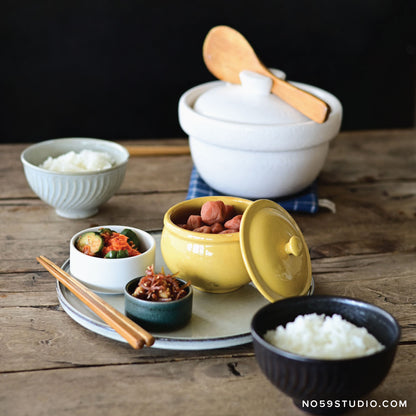 Mémé Rustic Lidded Bowl – Yellow
