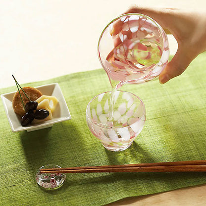 Tsugaru Vidro Fukura Sake Set - Sakura Blossoms