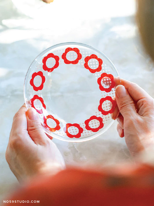Limited Edition Aderia Retro Ruby Garden Plate